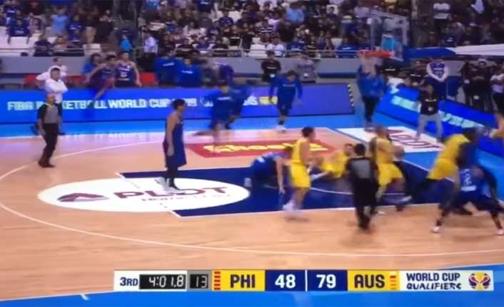 FIBA, 2019 Dünya Kupası Asya Elemeleri’nde oynanan Filipinler-Avustralya maçındaki kavga