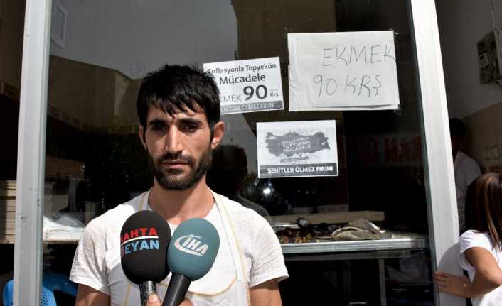Adıyaman’ın Kahta ilçesinde bir fırın işletmecisi ekmeği 90 kuruşa satarak