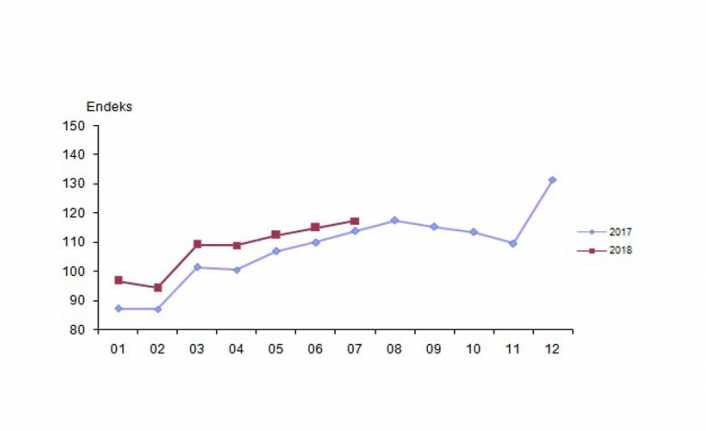 Perakende satış hacmi, 2018 Temmuz döneminde, bir önceki yılın aynı