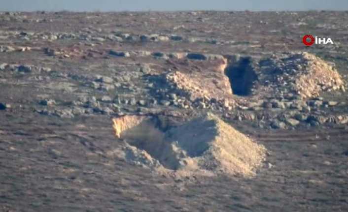 Terör örgütü PKK-PYD unsurlarının daha önce Zeytin Dalı Harekatı’nda kazdıkları