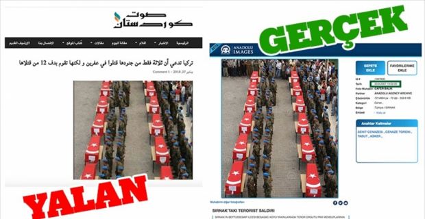 Terör örgütü PYD/PKK yandaşları, Zeytin Dalı Harekatı'na ilişkin kara propagandalarında,