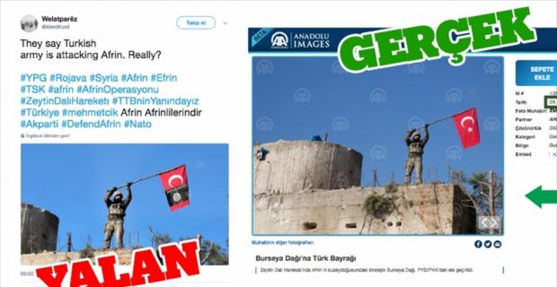 Terör örgütü PYD/PKK yandaşları, AA'nın Afrin'de stratejik öneme sahip Burseya