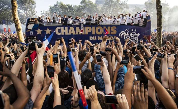 2018 Dünya Kupası’nı kazanan Fransa Milli Takımı, Cumhurbaşkanlığı resepsiyonu için