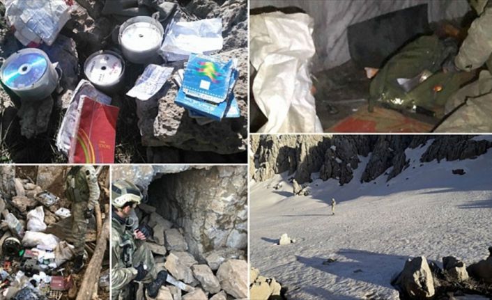 Şemdinli ilçesi Balkaya Dağları'nda yürütülen operasyonda PKK'lı teröristlerce kullanılan iki
