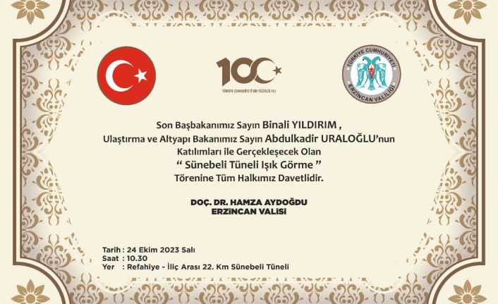 "Sünebeli Tüneli Işık Görme Töreni" Son Başbakan Binali Yıldırım'ın ve