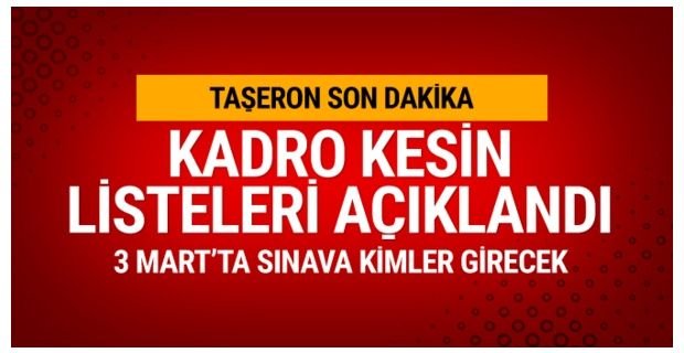 Taşeron kadro işçi kadro kesin listeleri için süreç tamamlandı listeler
