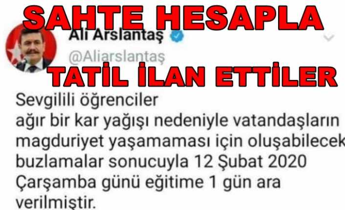Erzincan Valisi Ali Arslantaş’ın sosyal medya hesapları taklit edilerek okullarda