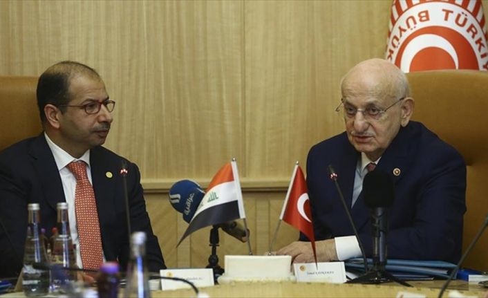 TBMM Başkanlık Makamı'nda Irak Temsilciler Meclisi Başkanı Cuburi ile baş