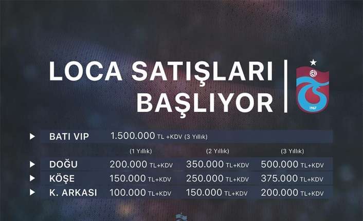 Trabzonspor Spor Kulübü, Medical Park Stadyumu’ndaki loca fiyatlarını Euro’dan TL’ye
