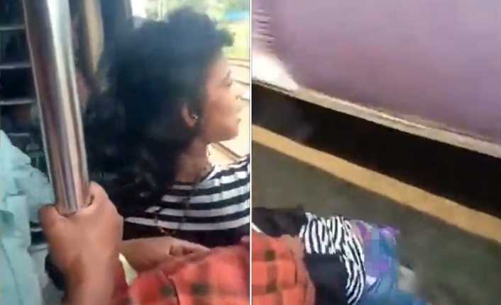 Hindistan’ın Mumbai kentinde trendeki genç kız ölümden döndü. 