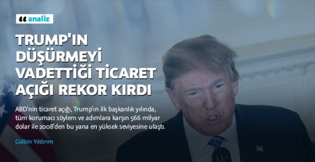 ABD'nin ticaret açığı, Trump'ın ilk başkanlık yılında, tüm korumacı söylem