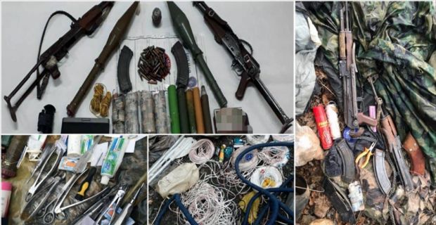 Tunceli'deki operasyonda terör örgütüne ait 11 el bombası, birer sis