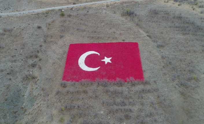 Şanlı Türk Bayrağı Erzincan Belediyesi tarafından yeniden boyanarak yenileme çalışması