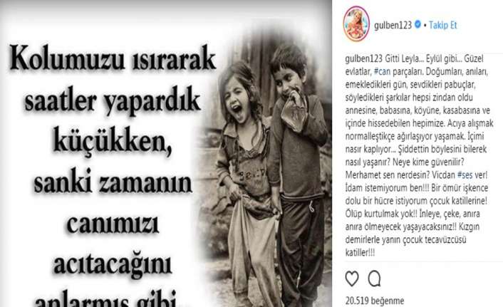 Eylül cinayetinin ardından Türkiye’nin yüreği bir kez daha yandı. Leyla’dan