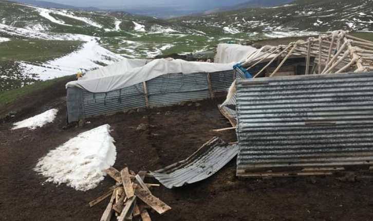 Erzincan’da, kar ve tipi nedeniyle mahsur kalan yaylacılar Erzincan İl