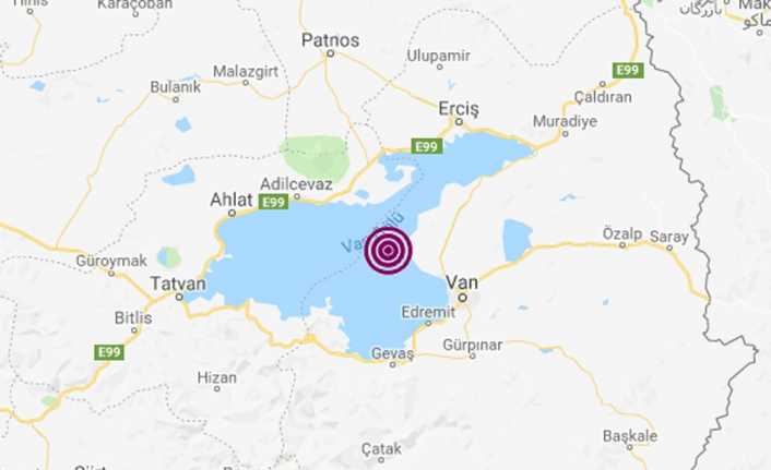 Van Gölü’nde 3.9 büyüklüğünde bir deprem meydana geldi. 