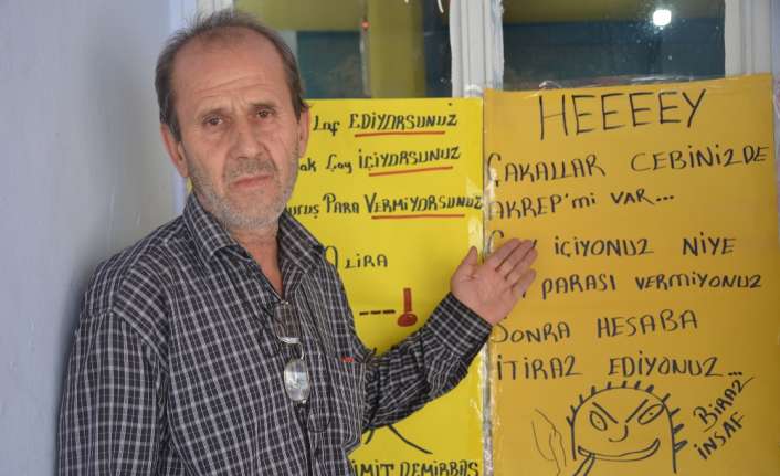 Bilecik’te bir kahveci müşterilerinin çaylarını içtikten sonra ’beğenmedik’ diyerek çay