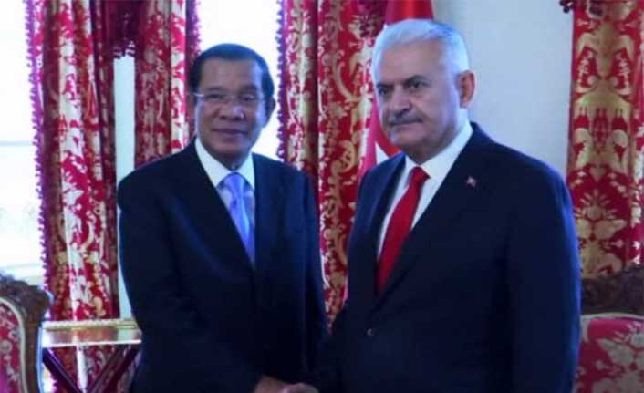 TBMM Başkanı Binali Yıldırım, Kamboçya Başbakanı Hun Sen’i, Dolmabahçe Çalışma