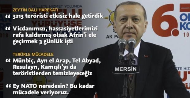 Cumhurbaşkanı Erdoğan, Zeytin Dalı Harekatı'nda etkisiz hale getirilen terörist sayısının