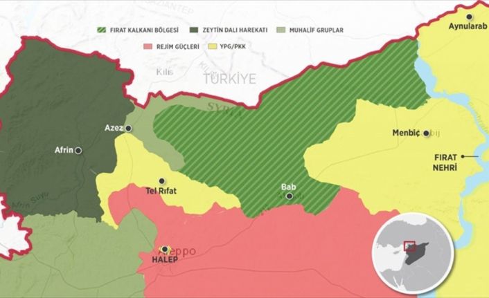 Terör örgütü YPG/PKK'nın Afrin'den çıkarak işgal ettiği Tel Rıfat, Zeytin