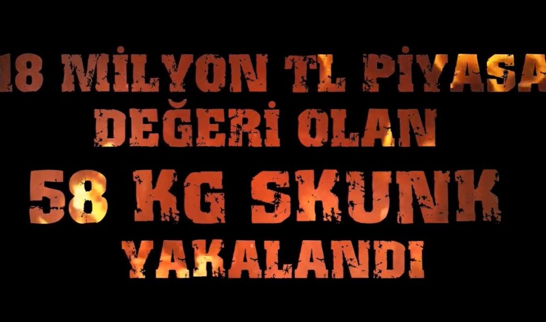 Piyasa değeri yaklaşık 18 Milyon TL olan toplam 58 Kilo