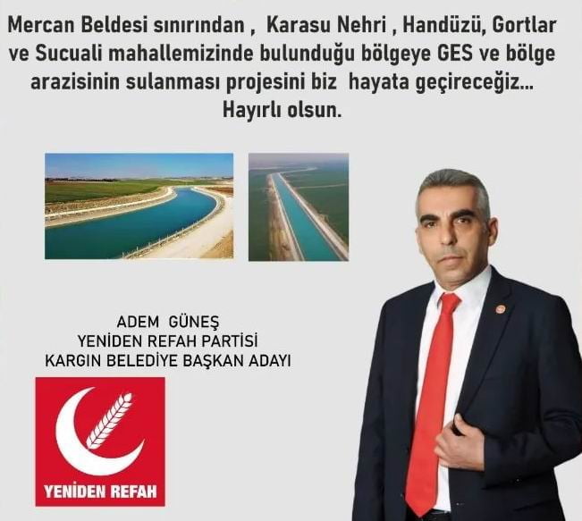 Kargın Belediye Başkan Adayı Adem Güneş’ten Kargın İçin Dikkat Çeken Projeler Yeniden Refah Partisi Kargın Belediye Başkan Adayı Adem Güneş’ten Kargın