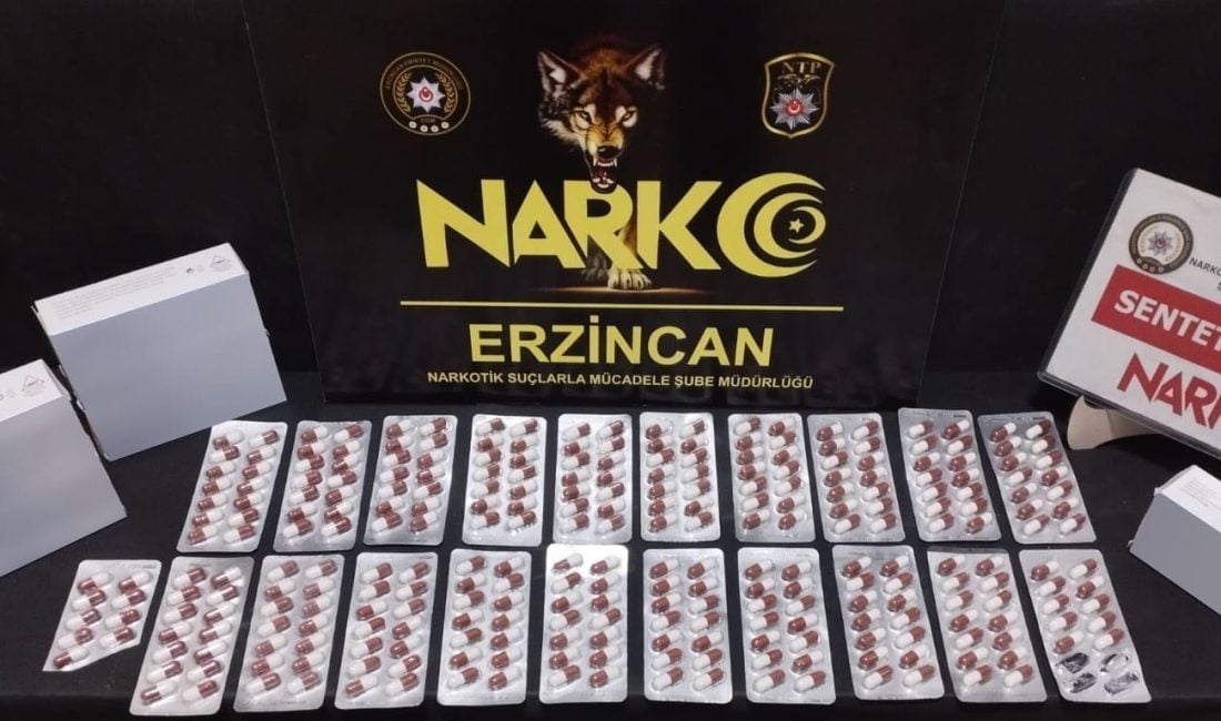 Erzincan’da 285 adet sentetik hap ele geçirildi. 1 kişi tutuklandı.