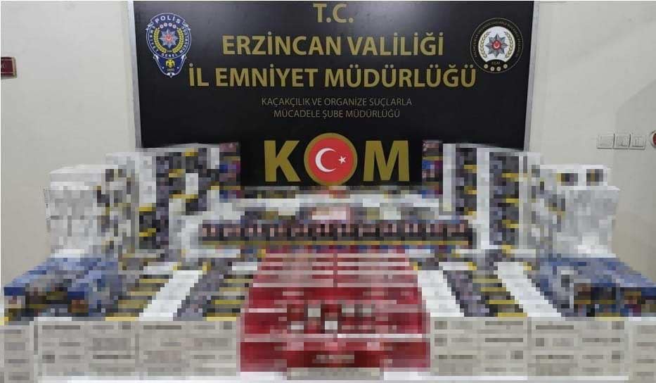 Erzincan Emniyet Müdürlüğü tarafından yapılan operasyonla bir depoda yapılan aramada