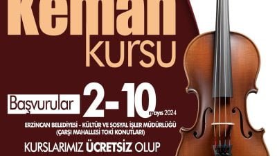 Erzincan Belediyesi Kültür ve Sosyal İşler Müdürlüğü tarafından ücretsiz Bağlama,