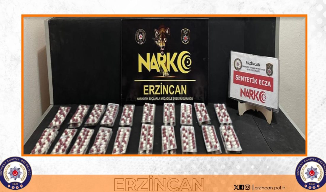 Sentetik İlaç Ele Geçirildi 559 adet Sentetik Ecza Galara maddesi ele geçirildi.