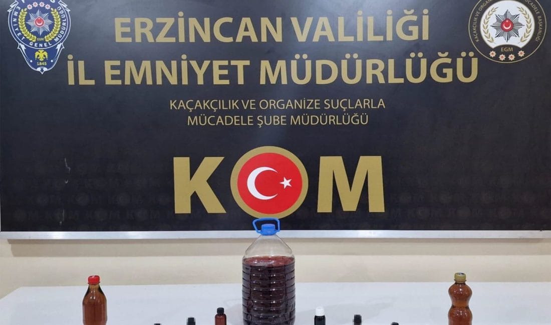 Erzincan’da Sahte Alkol Üretimi Yaptığı Tespit Edilen Kişi Yakalandı