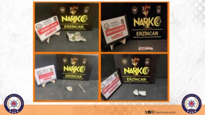 Erzincan’da uyuşturucu ticareti yapmak suçundan 4, uyuşturucu kullanmaktan 3 şüpheli