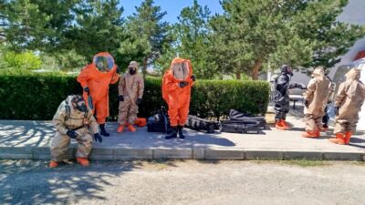 Erzincan Belediyesi İtfaiye ekiplerinin de katılımıyla, KBRN ve Yangın Tatbikatı