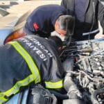 Aracın Motor Kısmına Giren Yavru Kedi Kurtarıldı