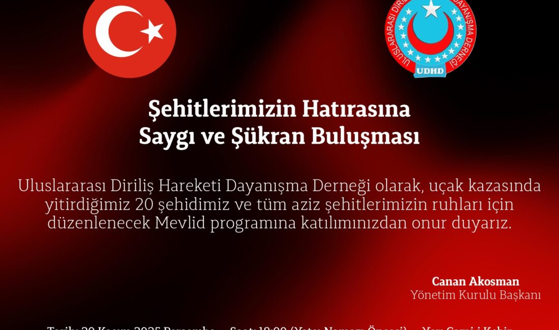 Uluslararası Diriliş Hareketi (UDH) Dayanışma Derneği Erzincan Şubesi, milletimizi derin
