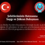 UDH Erzincan Şubesi’nden Şehitler İçin Mevlid Programı