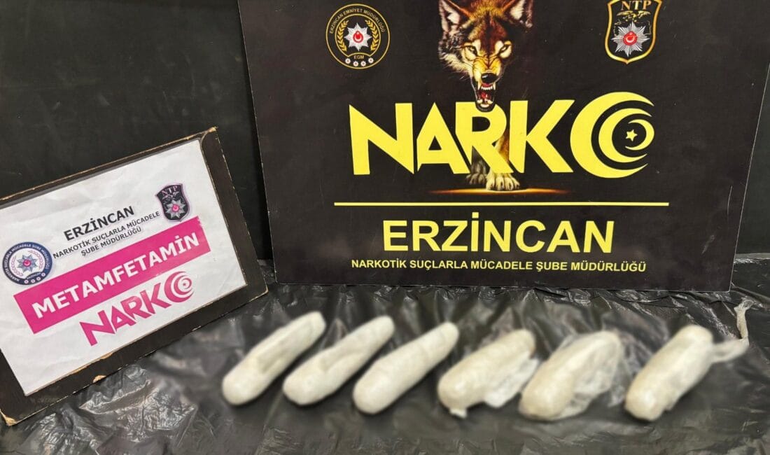 Erzincan’da uyuşturucu ticareti ve sevkiyatına yönelik yürütülen çalışmalar kapsamında düzenlenen