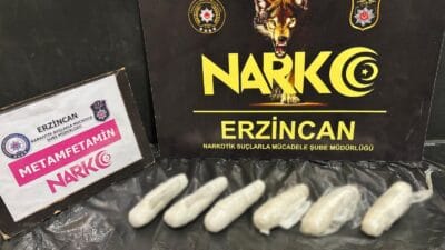 Erzincan’da uyuşturucu ticareti ve sevkiyatına yönelik yürütülen çalışmalar kapsamında düzenlenen