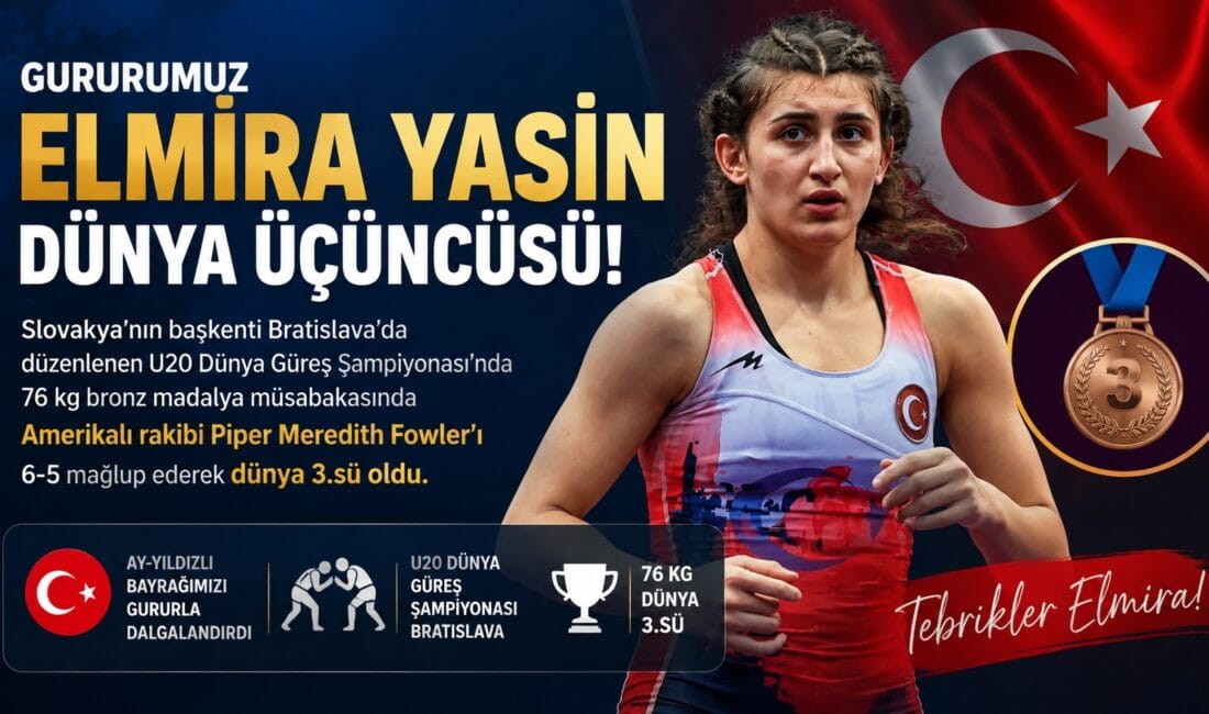 Gururumuz Elmira Yasin Dünya Üçüncüsü Erzincanlı milli güreşçi Elmira Yasin, Slovakya’nın başkenti Bratislava’da düzenlenen U20