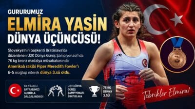 Erzincanlı milli güreşçi Elmira Yasin, Slovakya’nın başkenti Bratislava’da düzenlenen U20