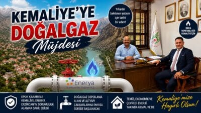 Kemaliye Belediye Başkanı Erdem Atmaca, ilçenin yıllardır beklediği doğalgaz konusunda