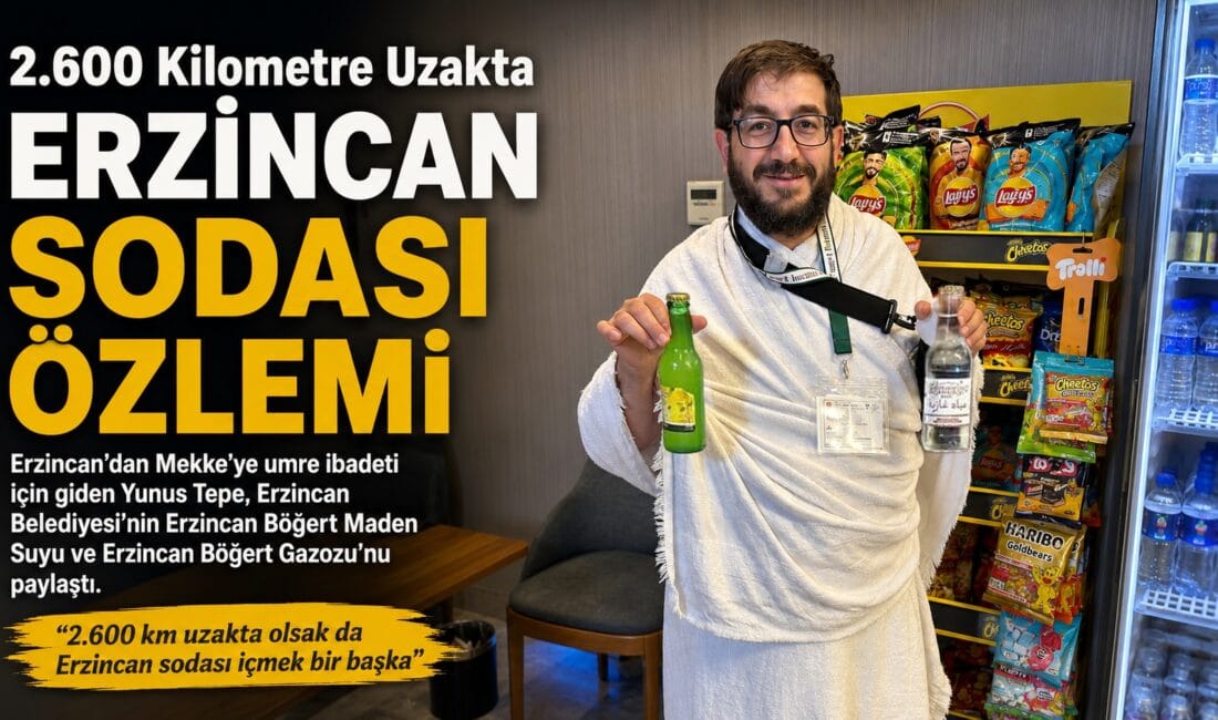 Erzincan’dan kutsal topraklara umre ibadetini gerçekleştirmek için Mekke’ye giden Erzincanlı