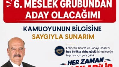Erzincan Ticaret ve Sanayi Odası Başkan Adayı Süleyman Tan, oda