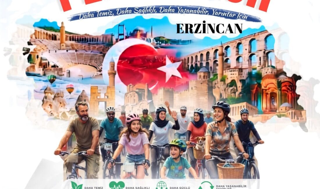 Erzincan’da Pedallar Gelecek İçin Çevrilecek Türkiye Pedallıyor etkinliği kapsamında 27 Eylül Pazar günü 81 ilde
